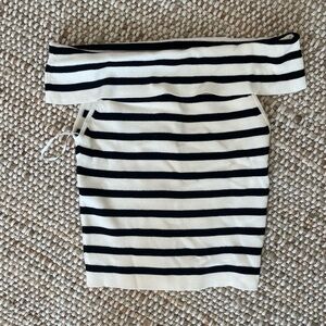 H&M Striped off the shoulder knit top, size xs